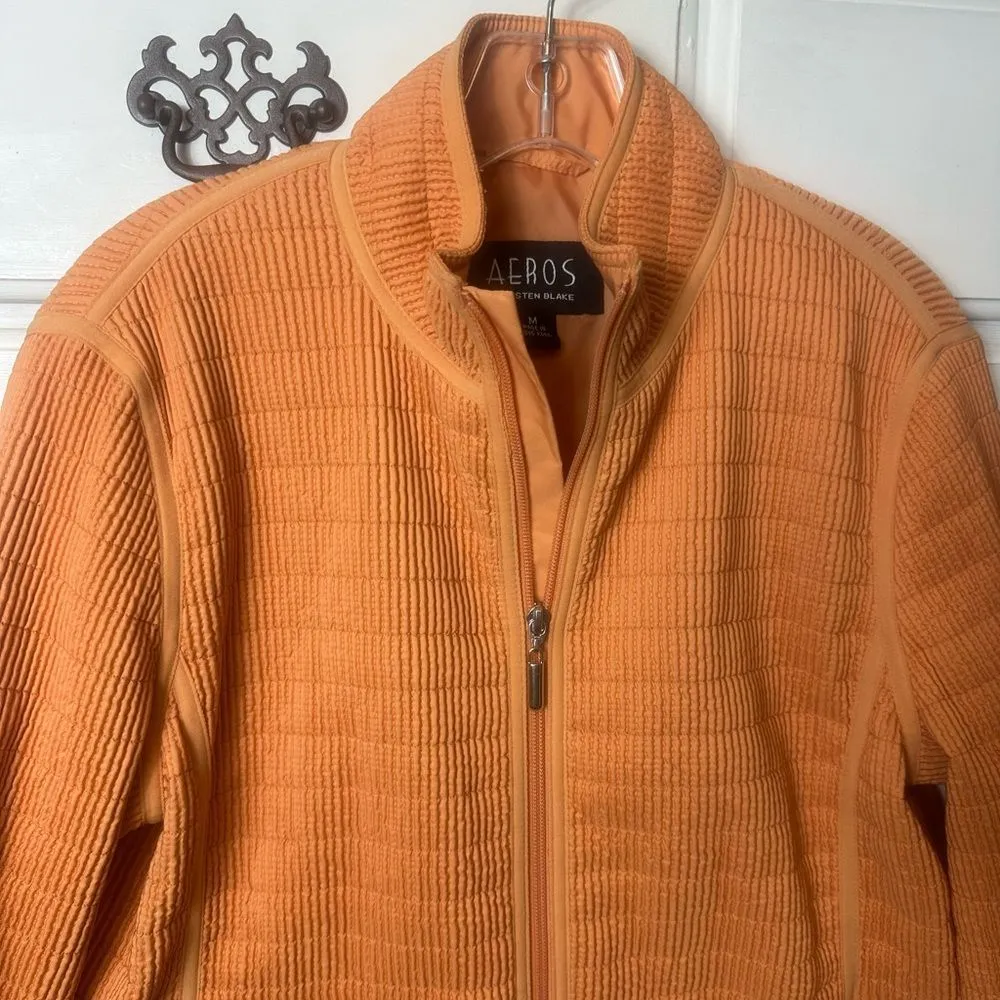 Aeros by Kristen Blake Ribbed‎ Jacket Orange Size M - Image 10