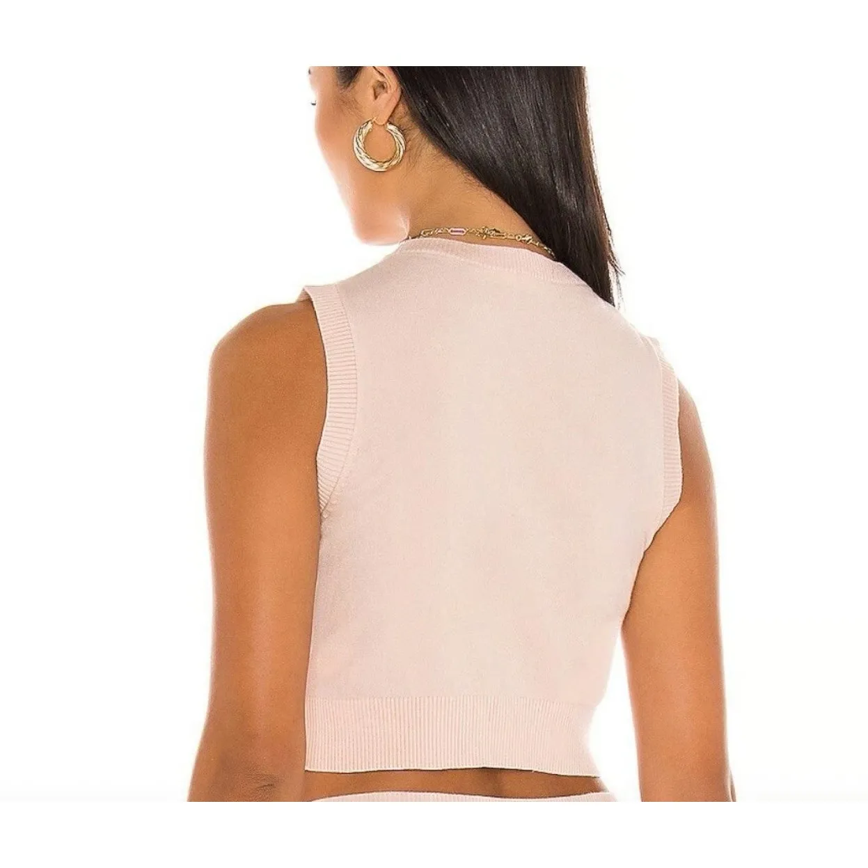 Susana Monaco Womens Crop Sweater Jumper Top in Blanched Almond - Size S - NEW - Image 2