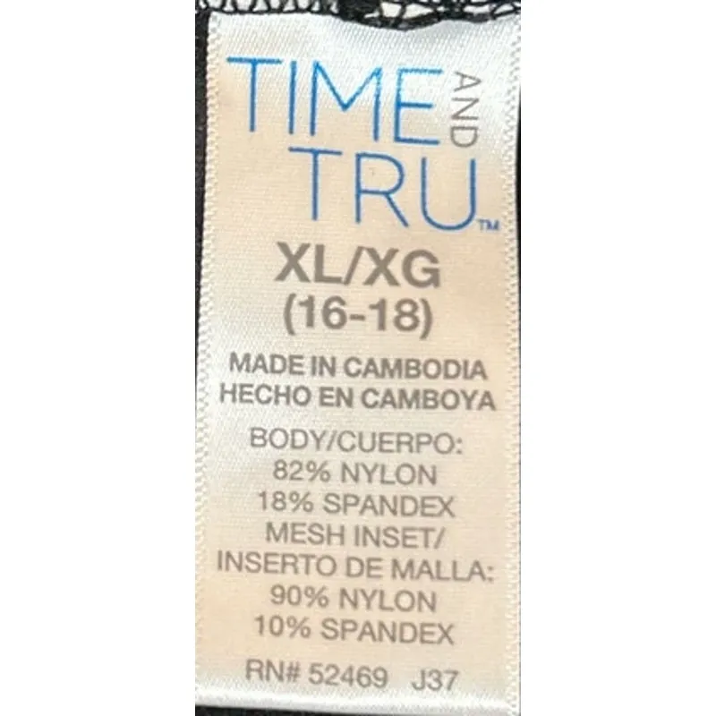 Time and Tru Women's Black‎ and White One Piece Swimwear Size XL 16 - Image 3