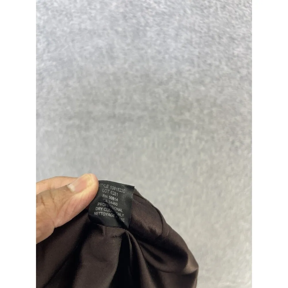 Elie Tahari Women's Skirt A Line Printed Size 8Petite Silk Blend Burgundy - Image 3