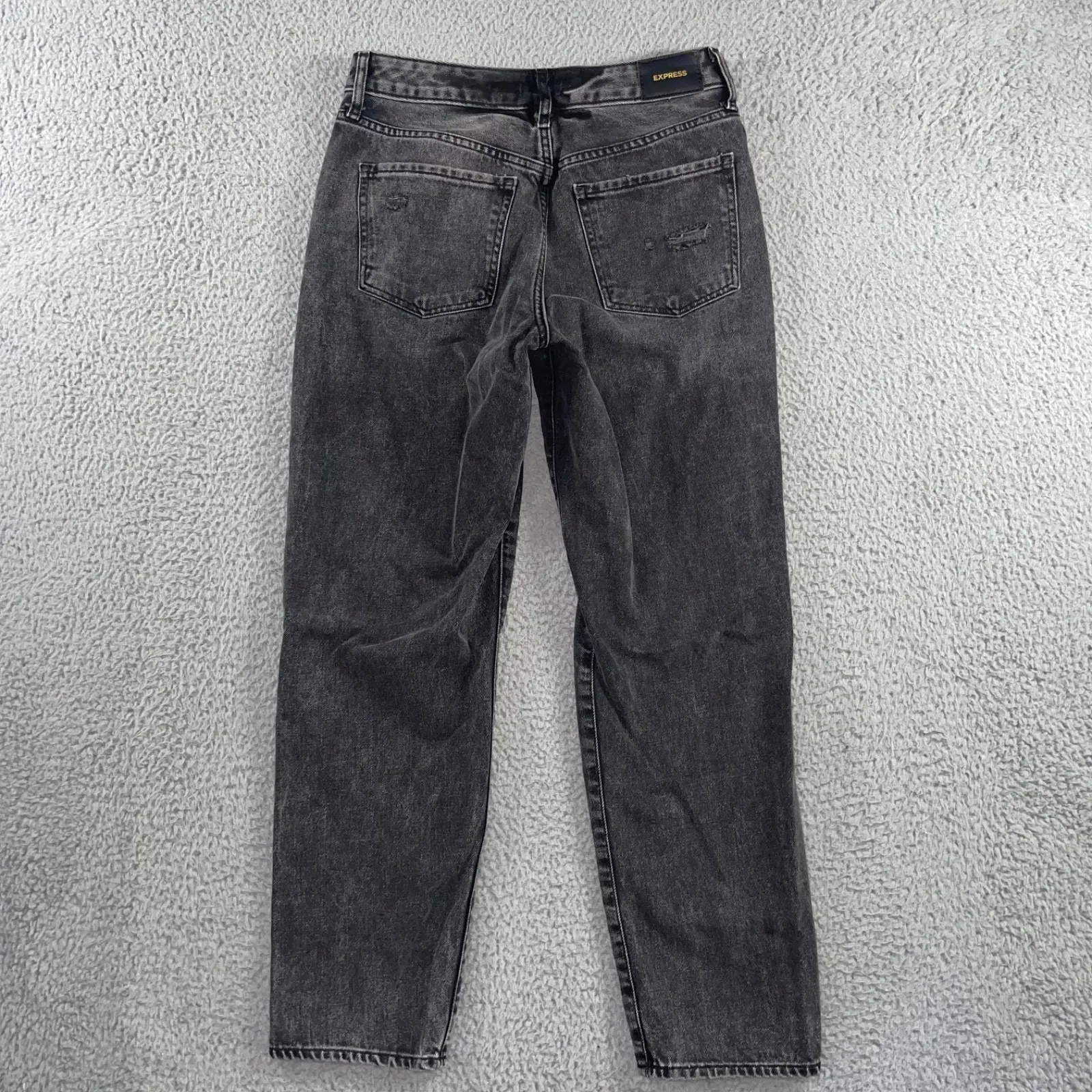 Express Low Rise Boyfriend‎ Jeans Women 4 Distressed Black Denim - Image 2