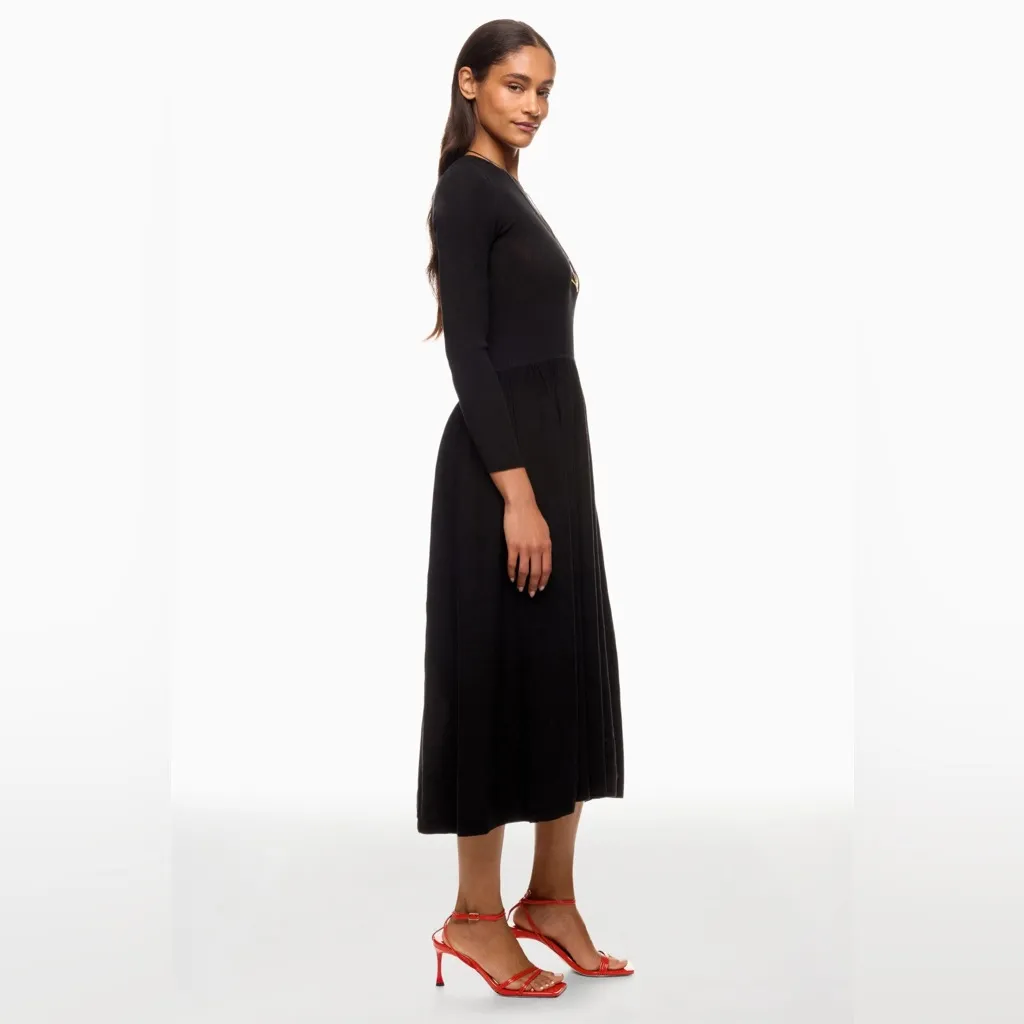 Thakoon Drop Waist Midi Dress Black Size M - Image 2