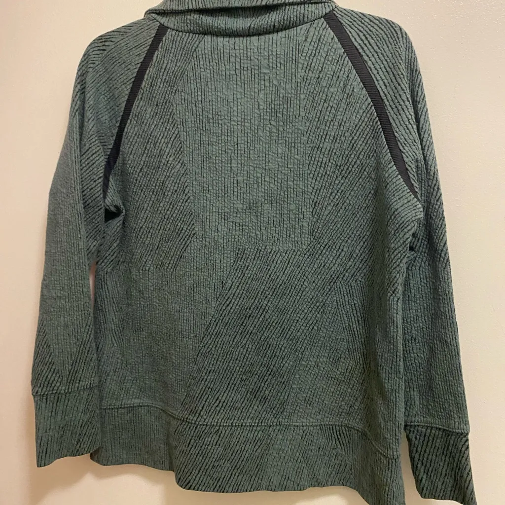 Kirkland Womens Green Sweatshirt Sweater L Large Pullover Textured Stripe Print - Image 6