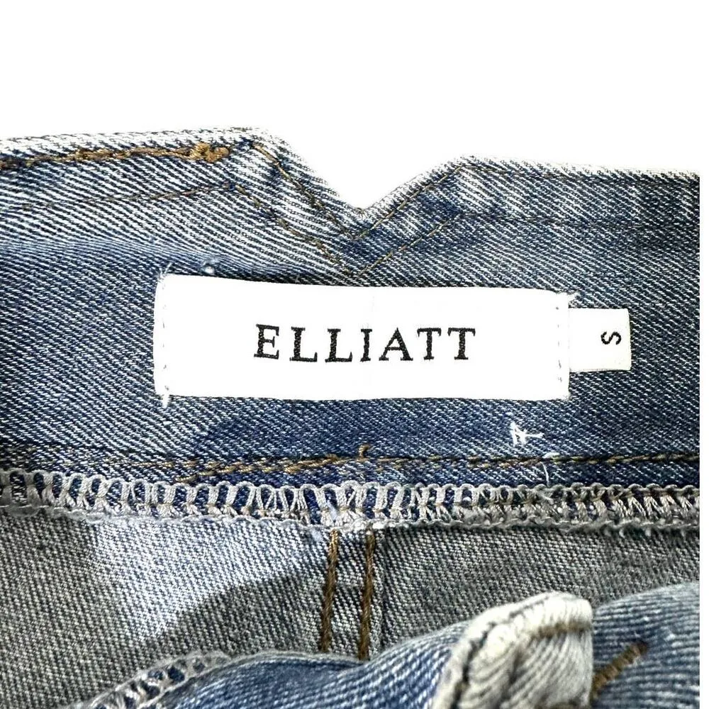 Elliatt The Slate Denim High Waist Button Fly Jean Mini Skirt in Blue Size Small - Image 7