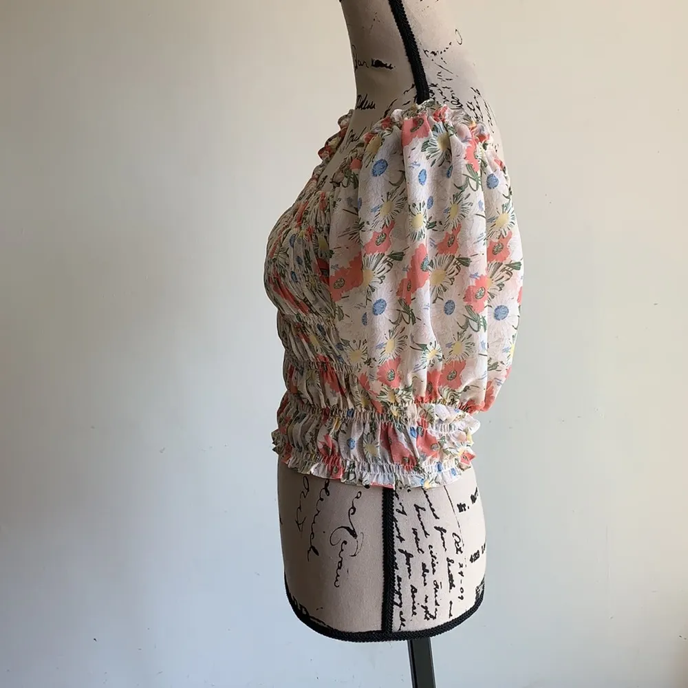 Lucy Paris Floral Crop Top Sz Small - Image 7