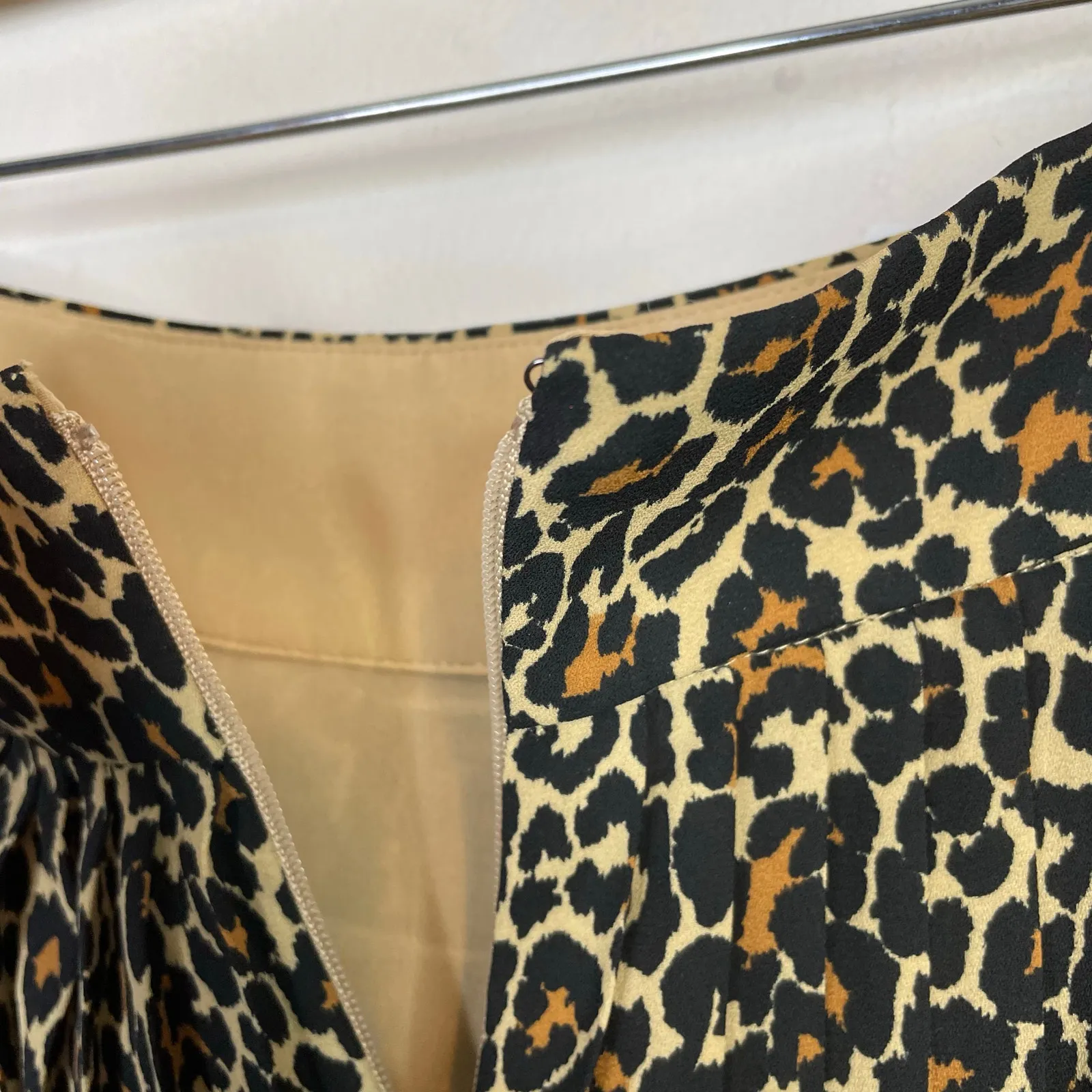 J Crew Factory Pleated Midi Skirt Leopard Cheetah Animal Print Black Tan women 2 - Image 10