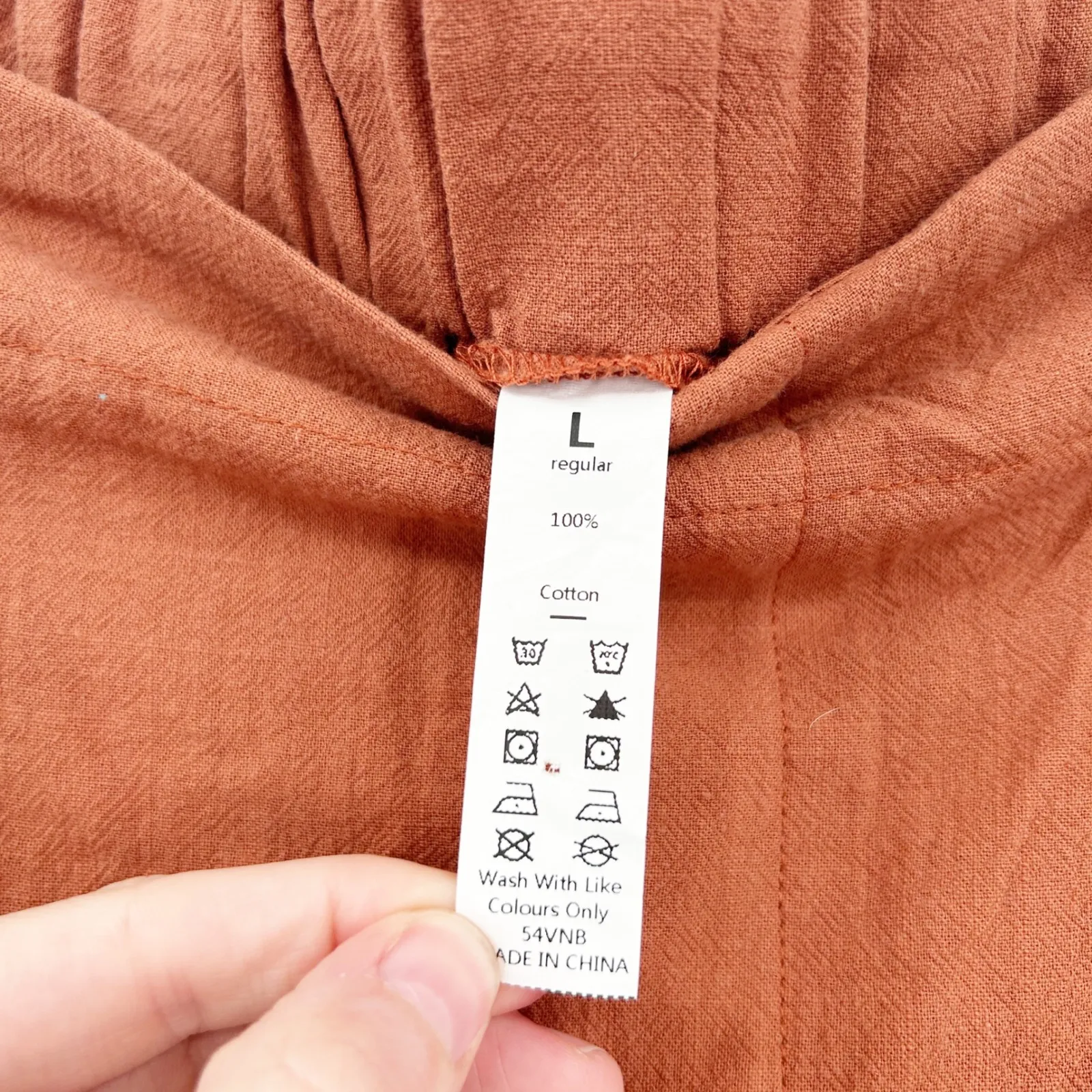 Womens Wide Leg Crop Gauzy Cotton Elastic Waist High Rise Pleated Pants Size L Brown Size L - Image 3