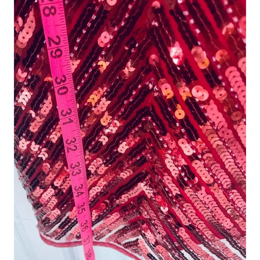 Ace Of Spades Wine Red Sequin Bodycon Dress By Lulu’s Size Small - Image 7