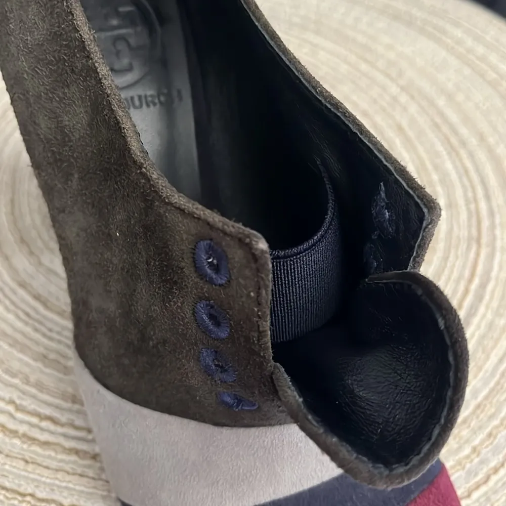 Tory‎ Burch Suede leather colorblock pattern pumps heels sz 6 - Image 12