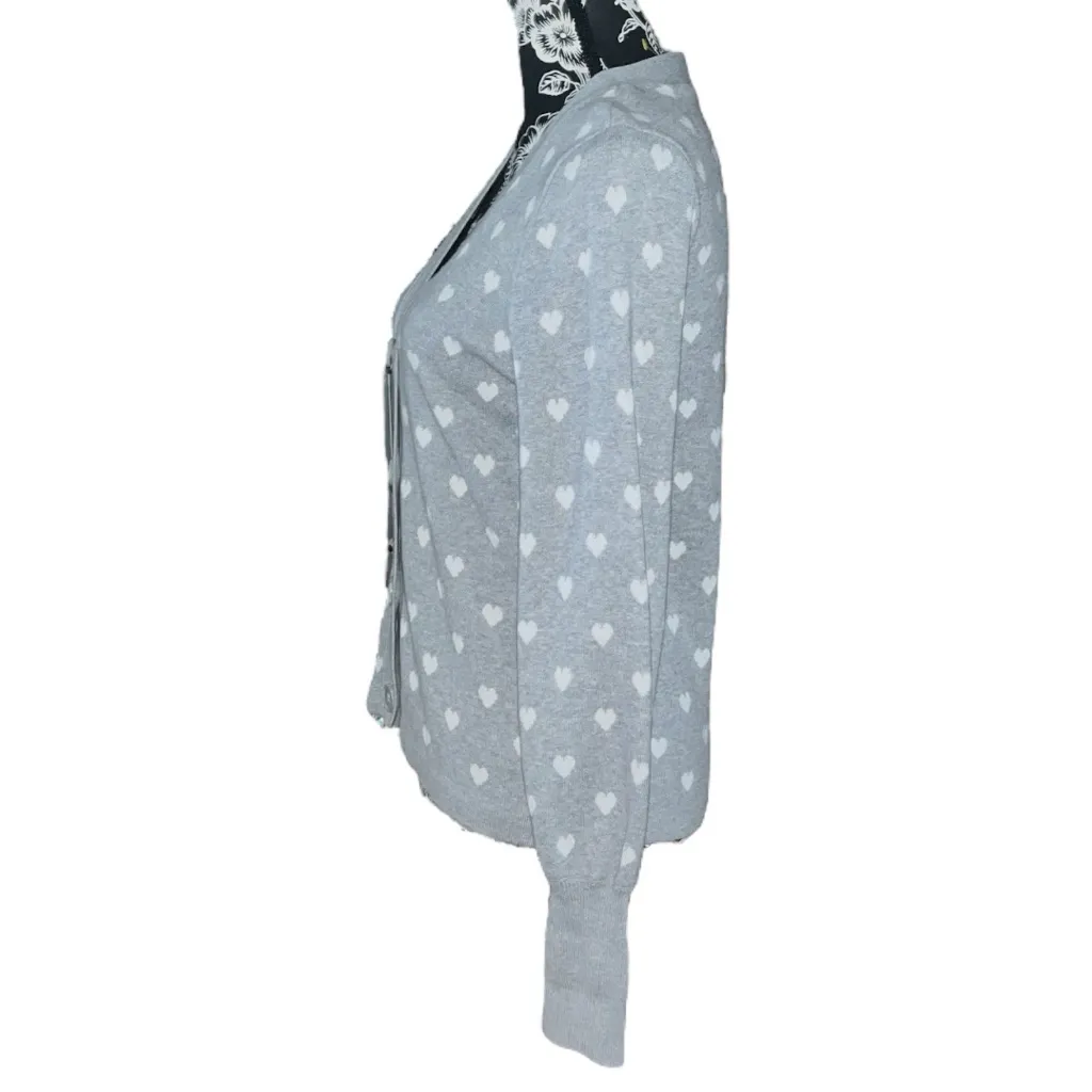 CeCe Heart Print Coquette Cardigan - Image 3