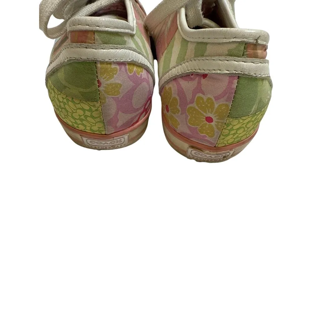 Coach Patchwork Dawnell Pastel Lace Up Sneakers Sz 6.5M Women’s Colorful - Image 3