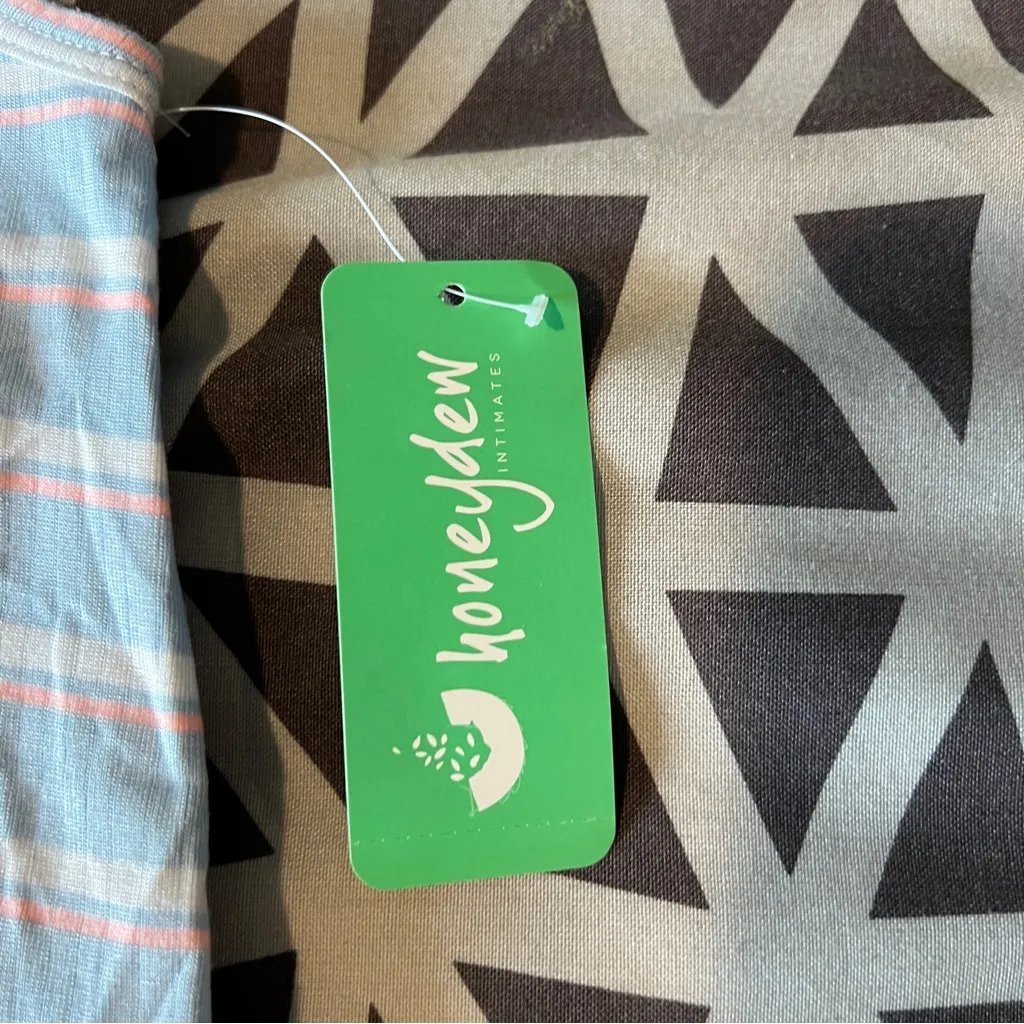 Honeydew Intimates Super Soft Ribbed Light Blue Striped Scoop Neck Tank‎ Top S - Image 8