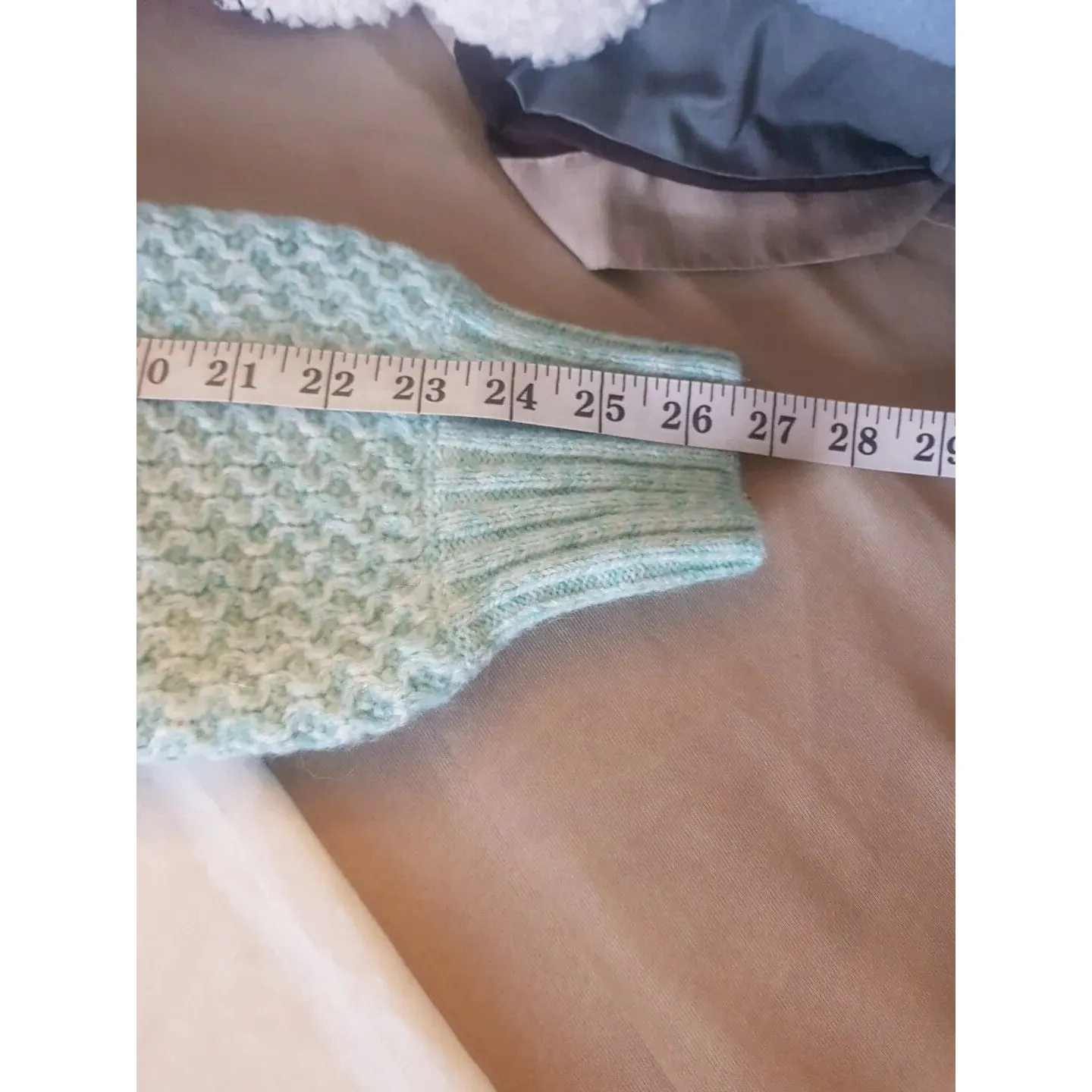 J.Crew Womens Sweater Size XS Honeycomb Balloon Sleeve Green Wool Blend Alpaca - Image 13