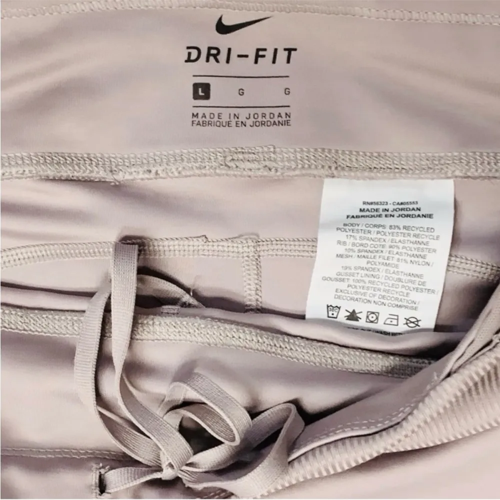 Nike Air Graphic Fast 7/8 Dri Fit Logo Leggings Ribbed Hem & Pockets Size Large - Image 4