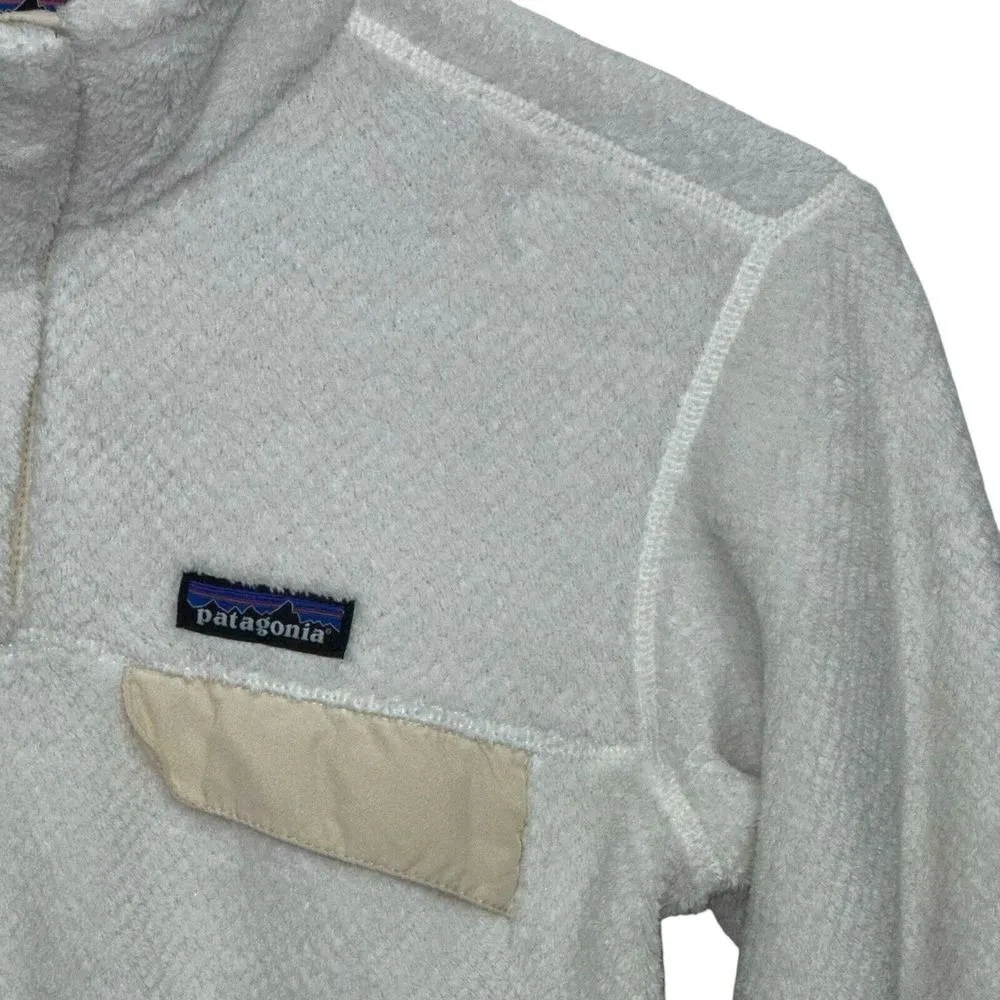 Patagonia Women's M Fleece Pullover Re-Tool Snap-T Polartec Cream Ivory Outdoors - Image 3