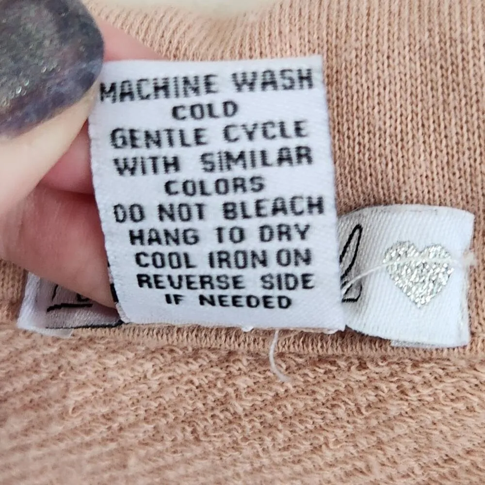 Love Streak Oversized Baggy Fit Cropped Polo Shirt Collared Blush Pink Size XL - Image 4