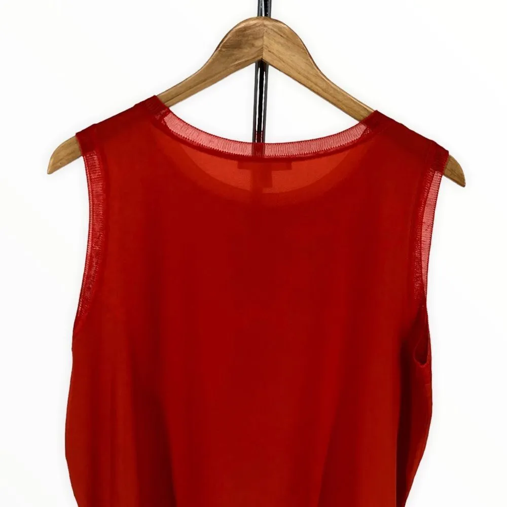 BOSS Hugo Boss Istora Fine Stretch Silk Shell Top in Dark Marigold Orange sz 10 - Image 7