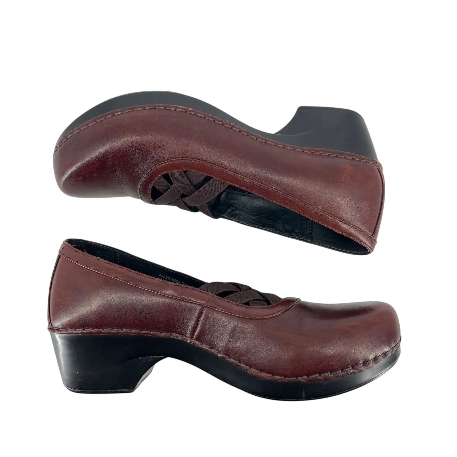 Dansko Tilda Burgundy Leather Clogs Mary Jane Comfort Shoes Size 41 US 10.5-11 - Image 2