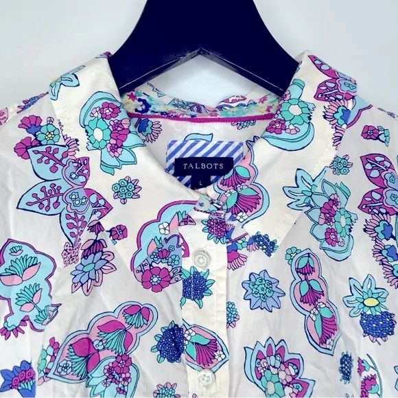 Talbots Paisley Button Down Shirt Size L‎ - Image 3