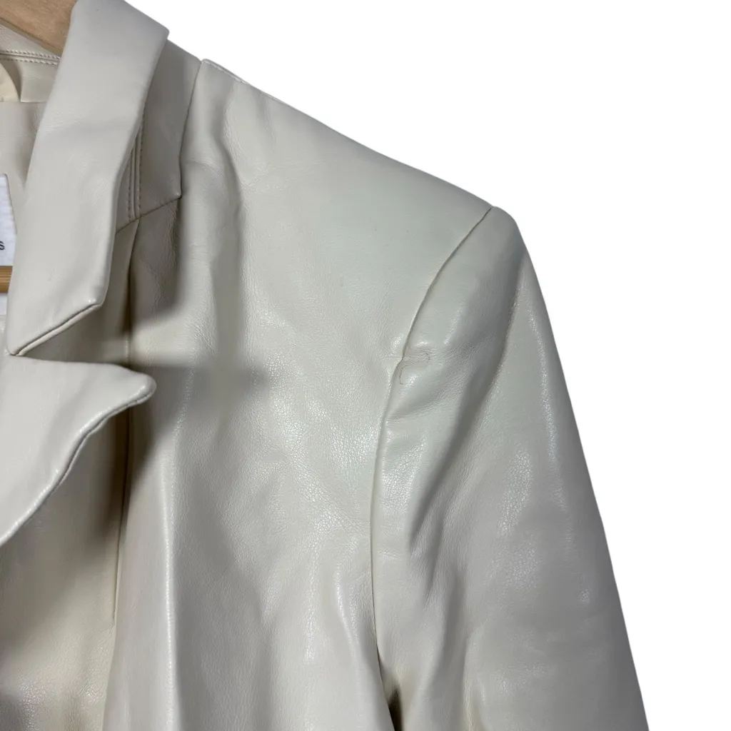 Avec Les Filles Women’s Leather Blazer Dress in Cream Size M - Image 9