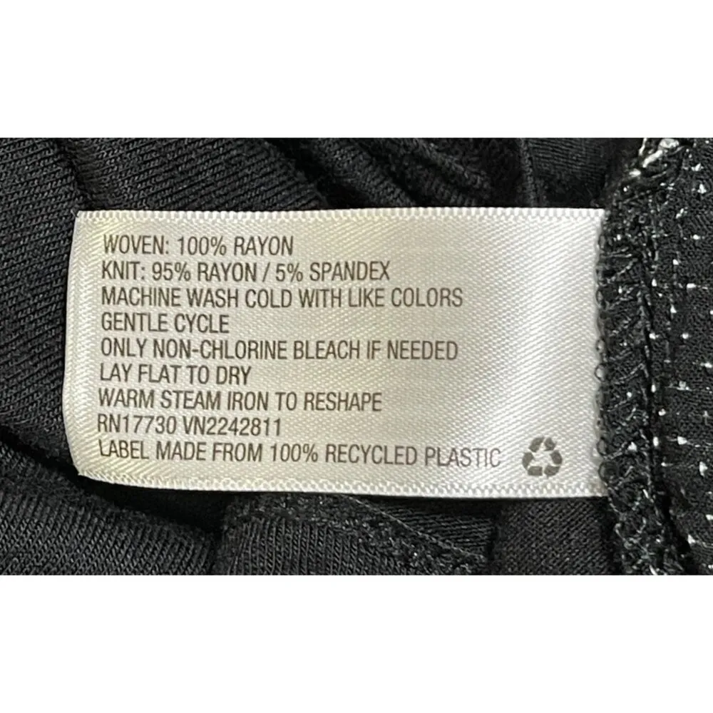 A New Day Mixed Media Top Square Neck Floral Black Size M Medium - Image 5