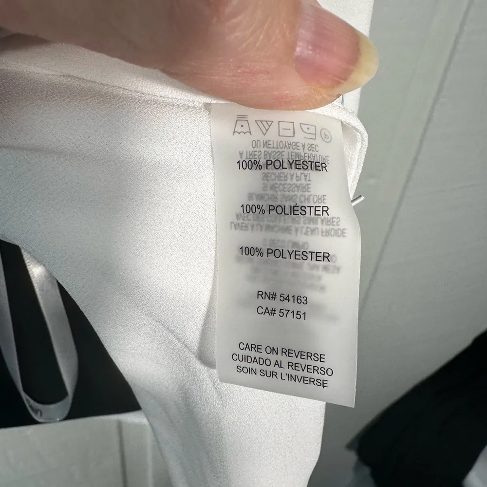 Calvin Klein Chiffon White Long Sleeve Blouse Size Small NWOT - Image 9