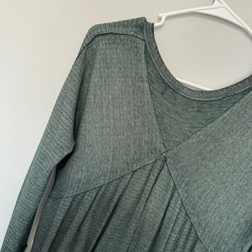 Free People We The Free People Citrine Green Thermal Swing Henley Top Tunic - Image 7