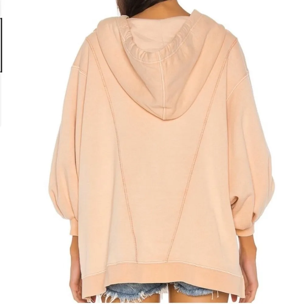 Free People oversized High Road Pullover‎ size Small quarter-zip hoodie pink - Image 2