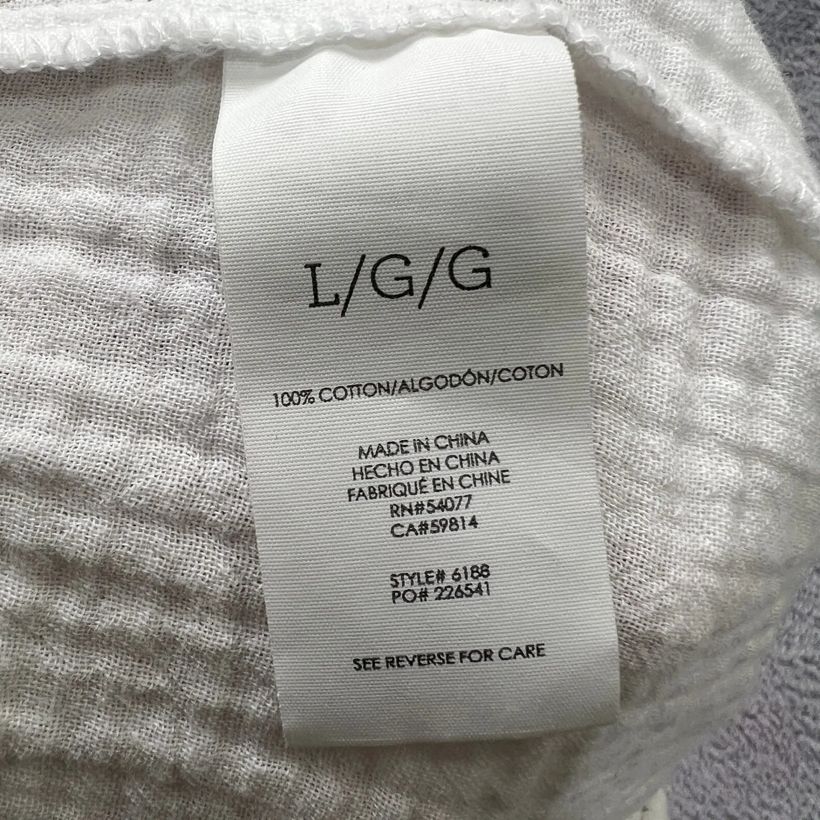 Cabi Gauze Cropped Pants Women's L White 100% Cotton Elastic Waist - Image 5