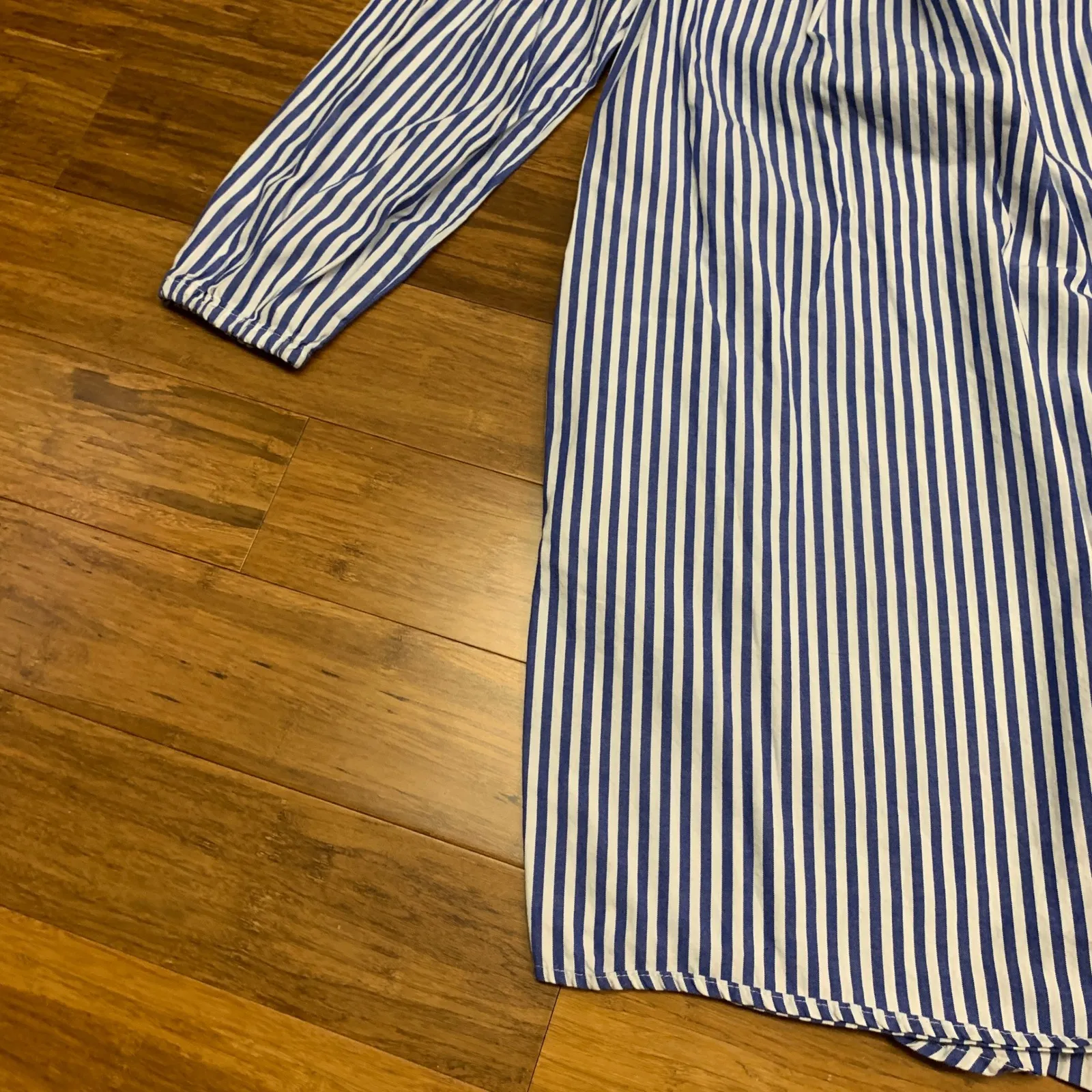 GAP Womens Striped Off Shoulder Long Sleeve Casual Dress Small Cotton‎ Nautical - Image 3