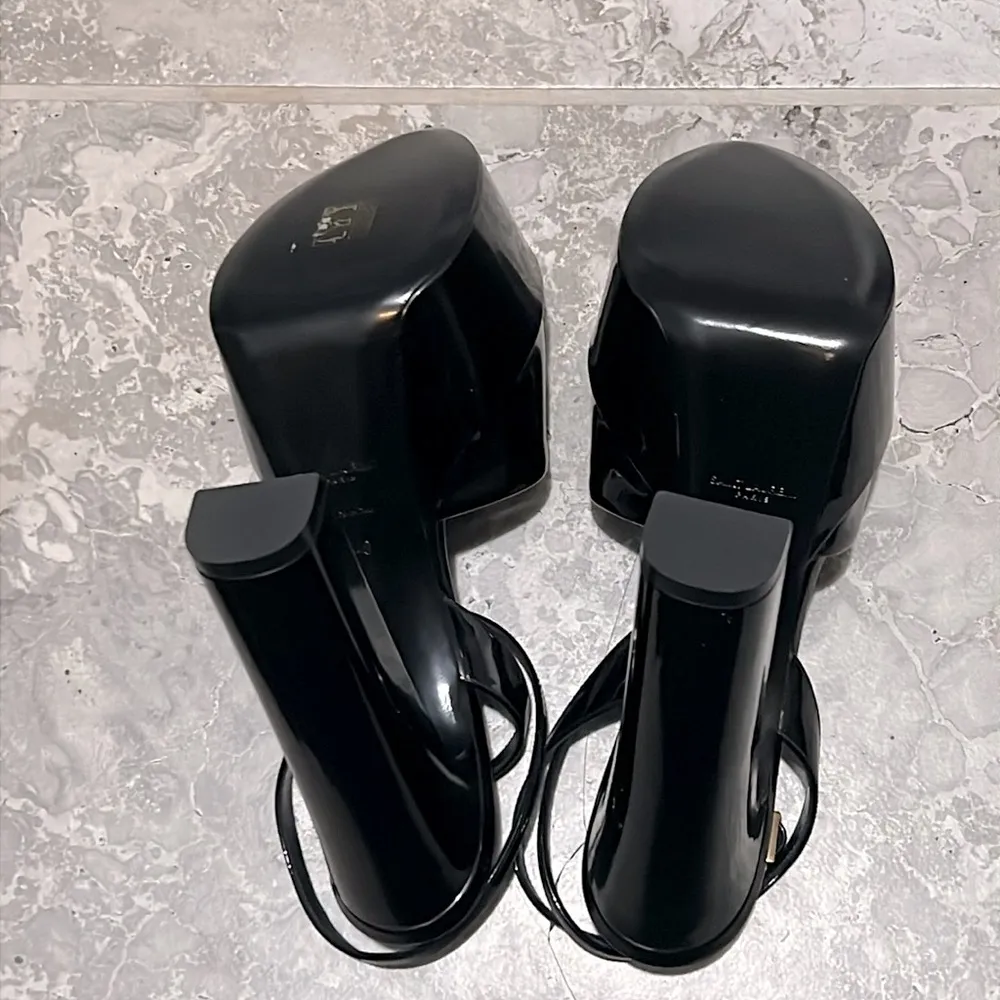 Saint Laurent Jodie Platform High Heel Sandals Black, Size 40 (SV 701788) NWT - Image 8