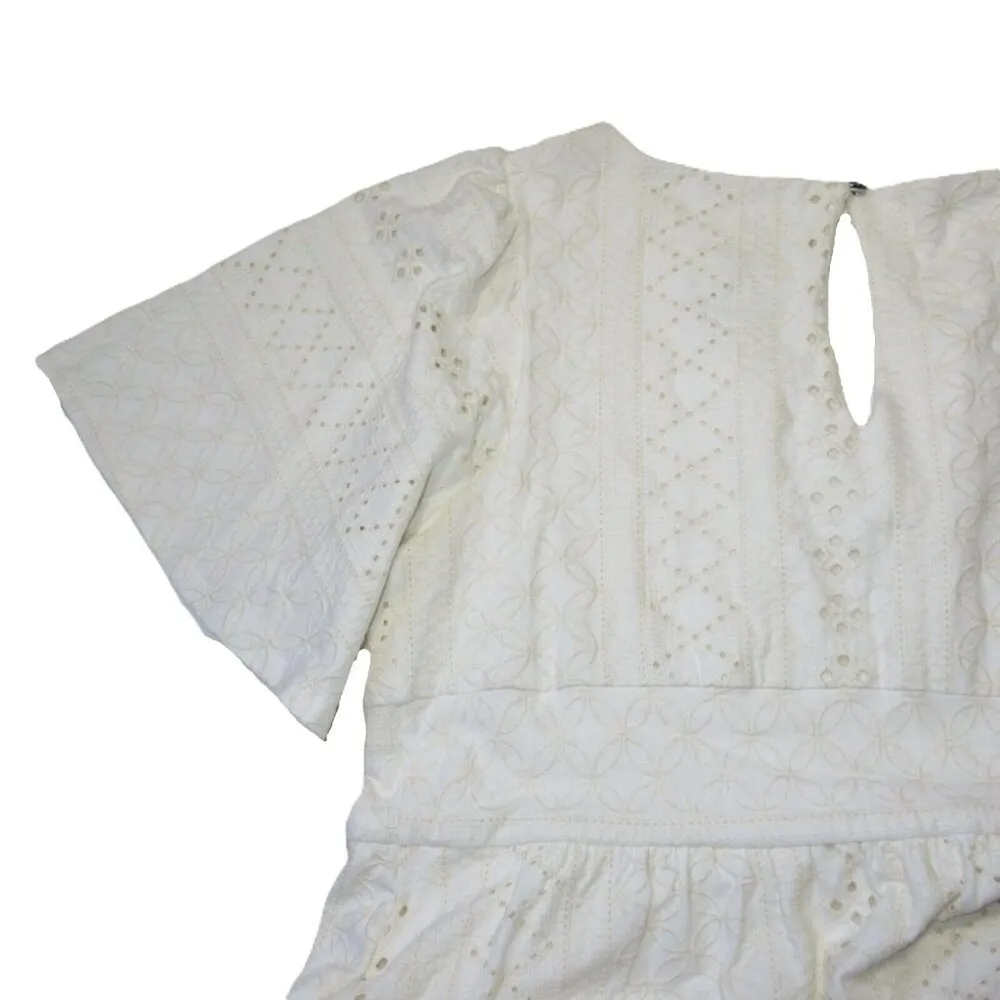 NWT Anthropologie Maeve Rochelle Eyelet Maxi in White Ivory Eyelet Dress M - Image 6