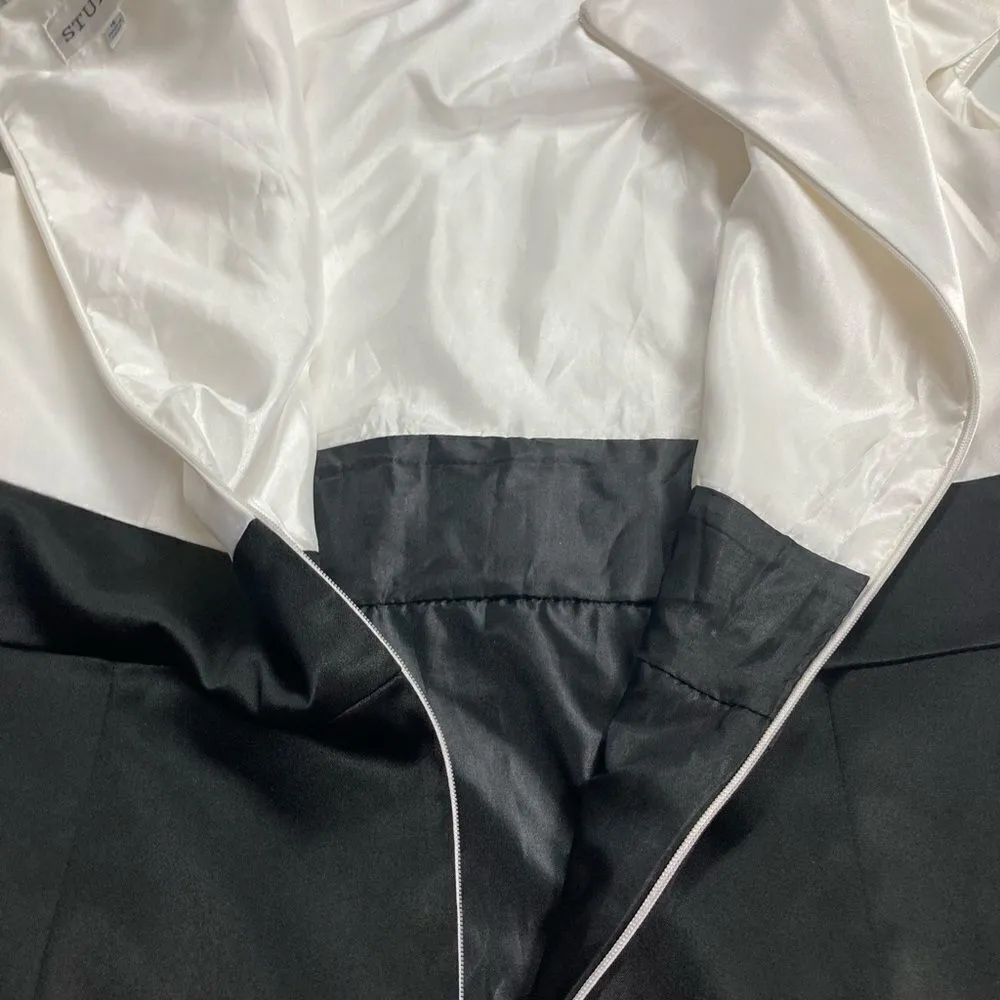 STUDIO ONE women’s dress, Size 16, white & black with white rosettes SEE DESCRIP - Image 6