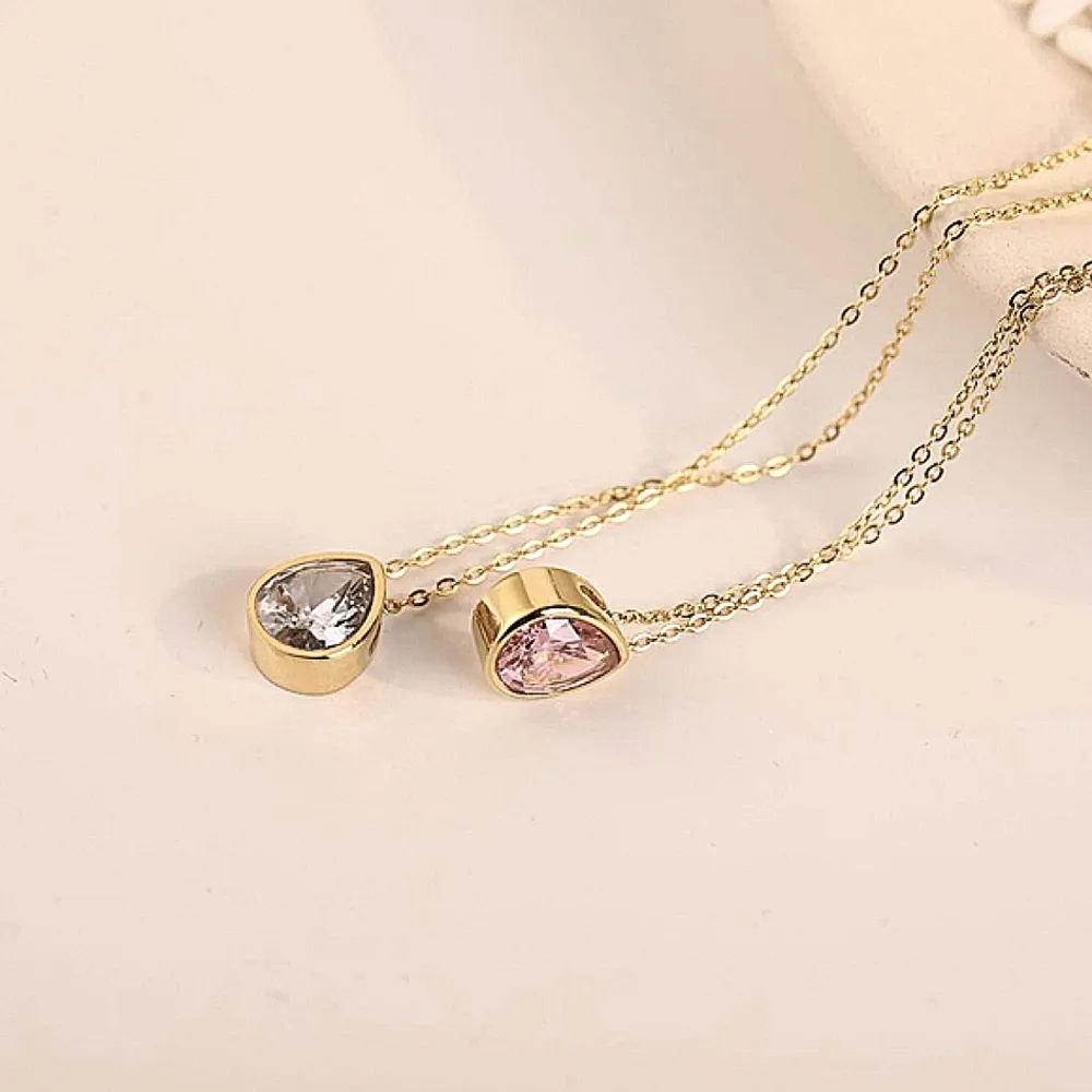 Gold‎ Filled S925 Oval Simulated Diamond Necklace, 16-18" - Image 12