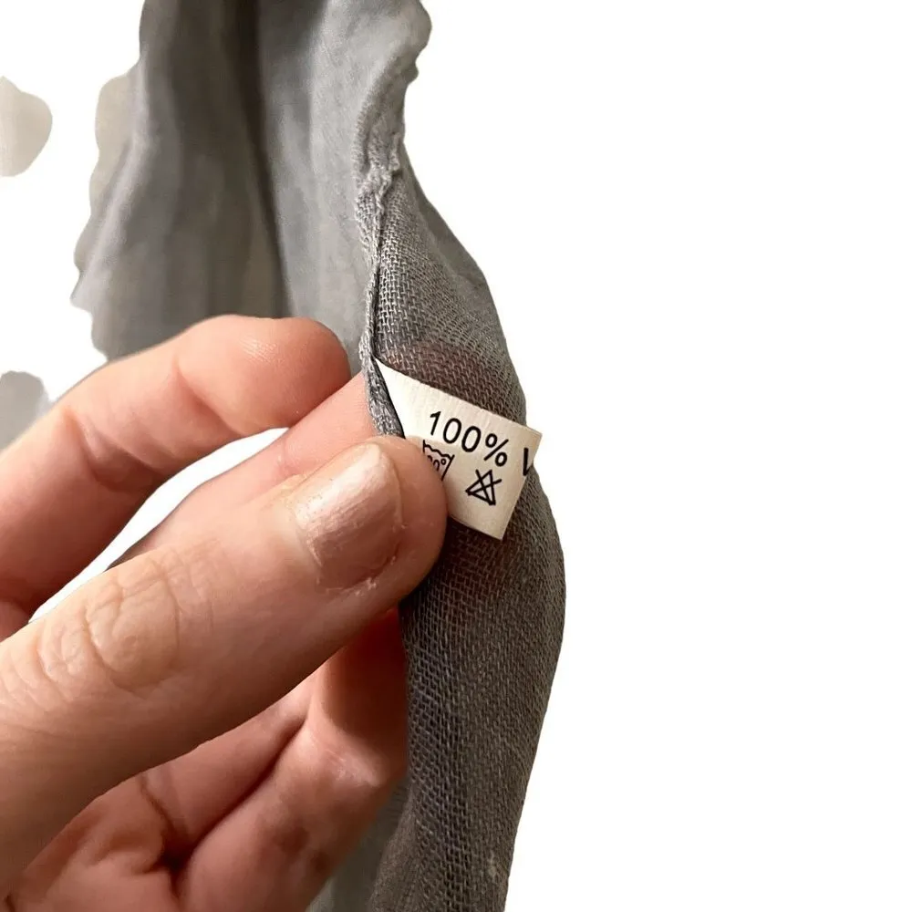 gray and white silky scarf classic lightweight accessory fall comfortable - Image 4