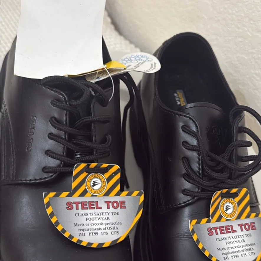 Classic Black Work Safety Steel Toe Ankle Boots Size 8 - Image 3