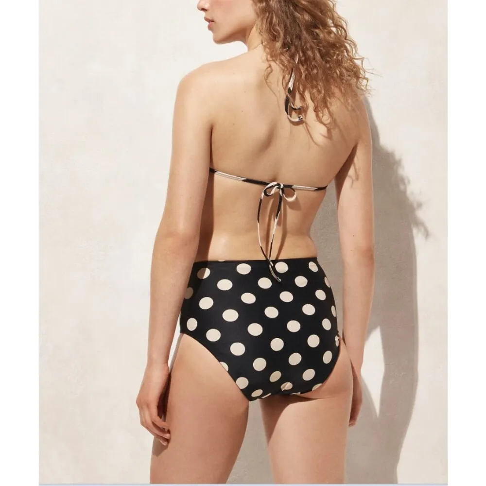 J.Crew High Rise Full Coverage Bikini Bottom Reversible Dot Stripe Print XXL NWT - Image 2