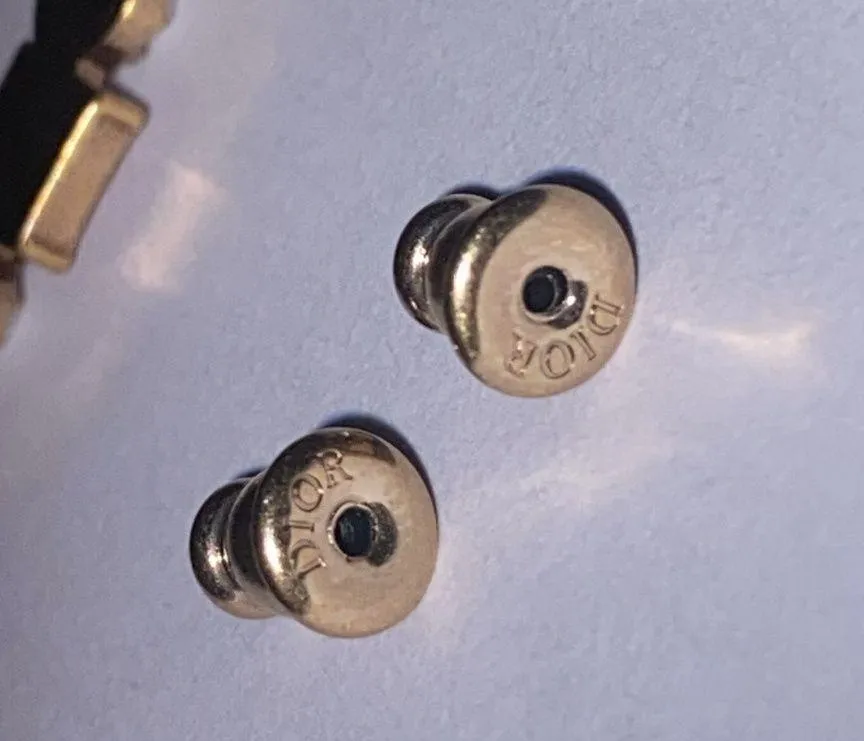 Christian Dior Petit CD EARRINGS Bronze-Finish Metal with White Resin Pearls - Image 10