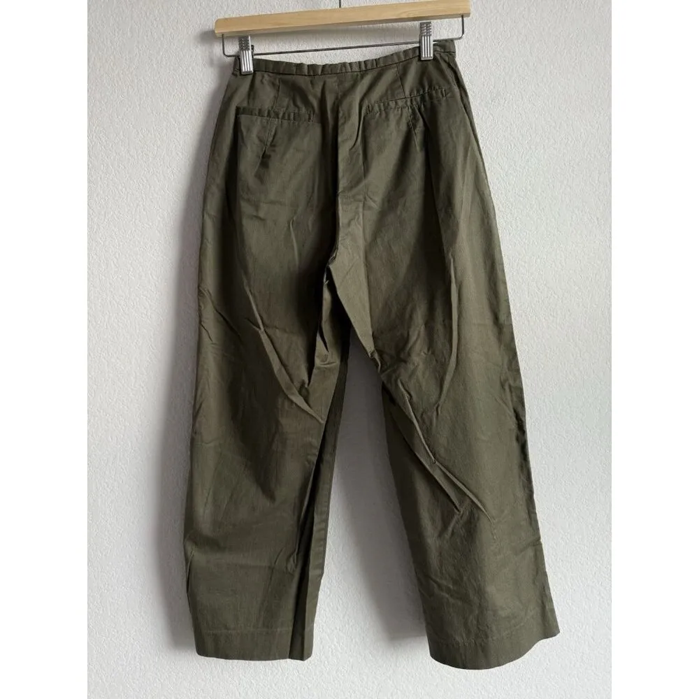 Banana Republic Stretch Women’s Size‎ 2 Olive Green Wide Leg Poplin Pants - Image 9