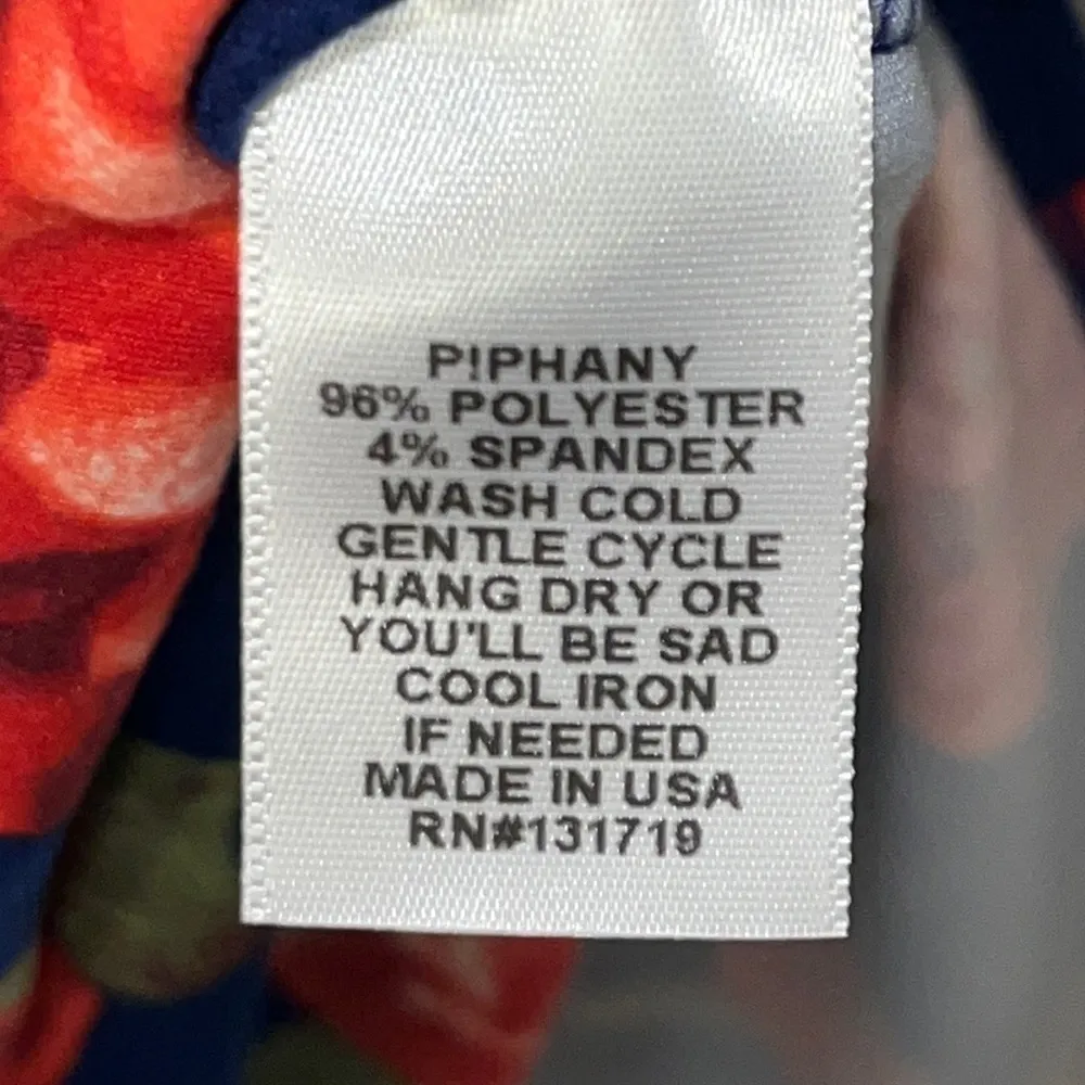 Piphany Lex Dress Navy Blue & Rose Print Women XS Extra Small 2 - Image 11