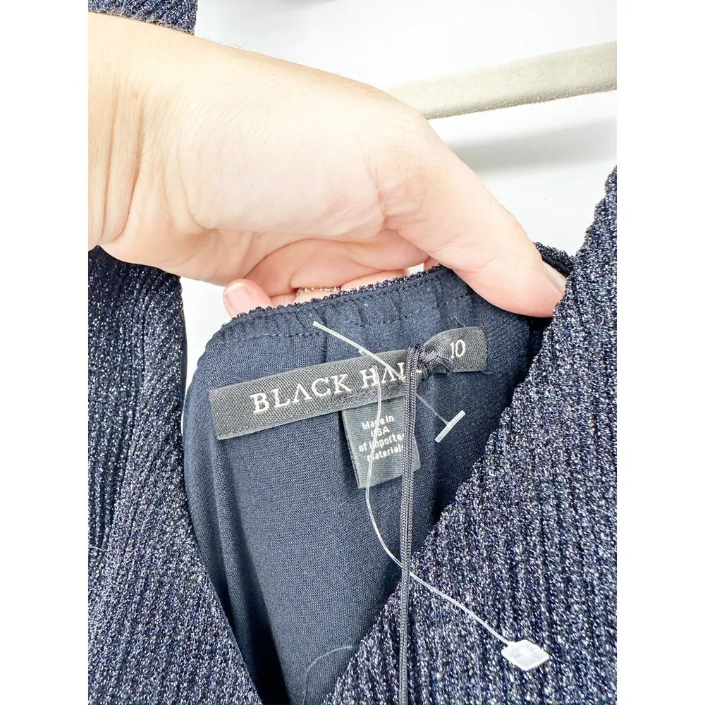 Black Halo Bode Blue Moon Metallic Halter Wide Leg Jumpsuit Size 10 NWT - Image 5