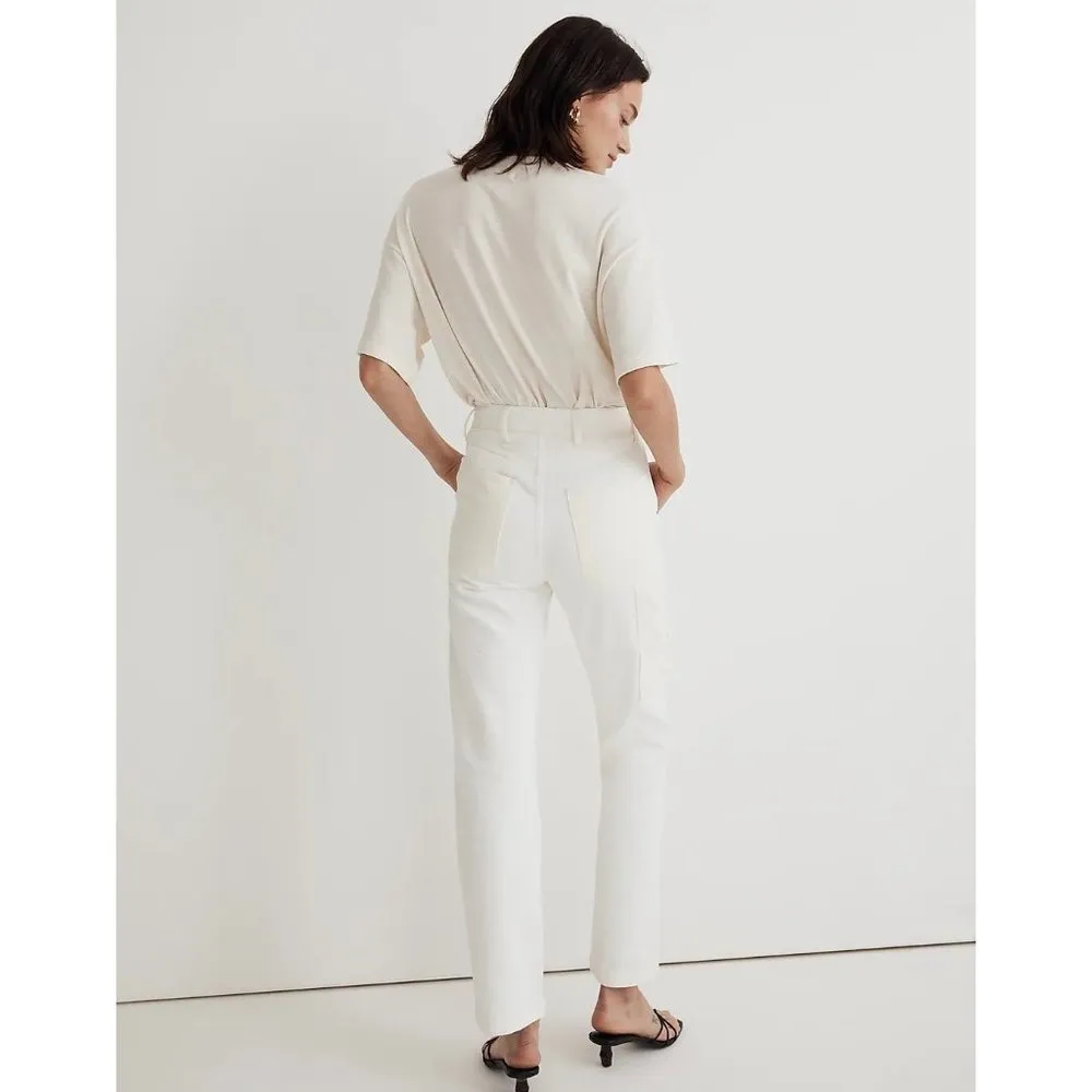 Madewell Womens The '90s Straight Jean: Two-Tone Workwear Edition White Ivory 23 - Image 2