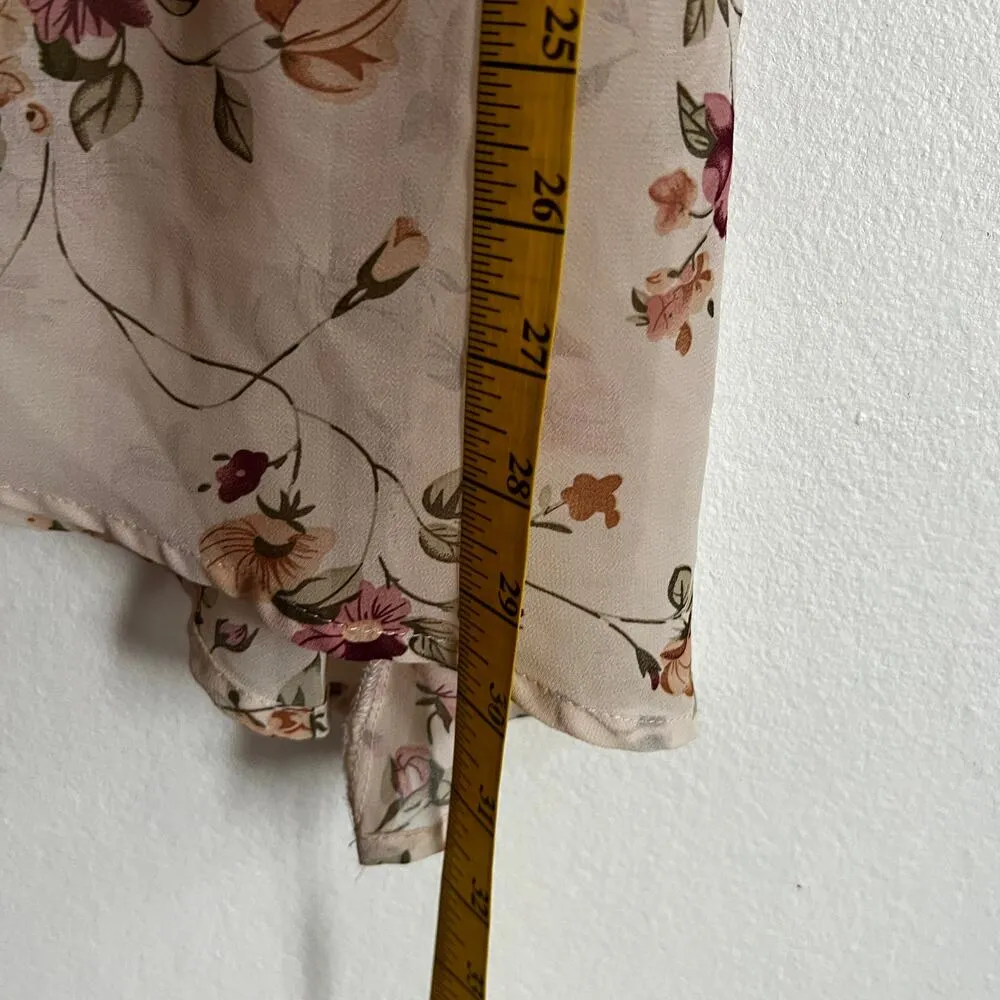 Floral One Shoulder Ruffle Chiffon Top, Cottagecore, Soft Girl, Coquette, Y2K, M Size M - Image 4