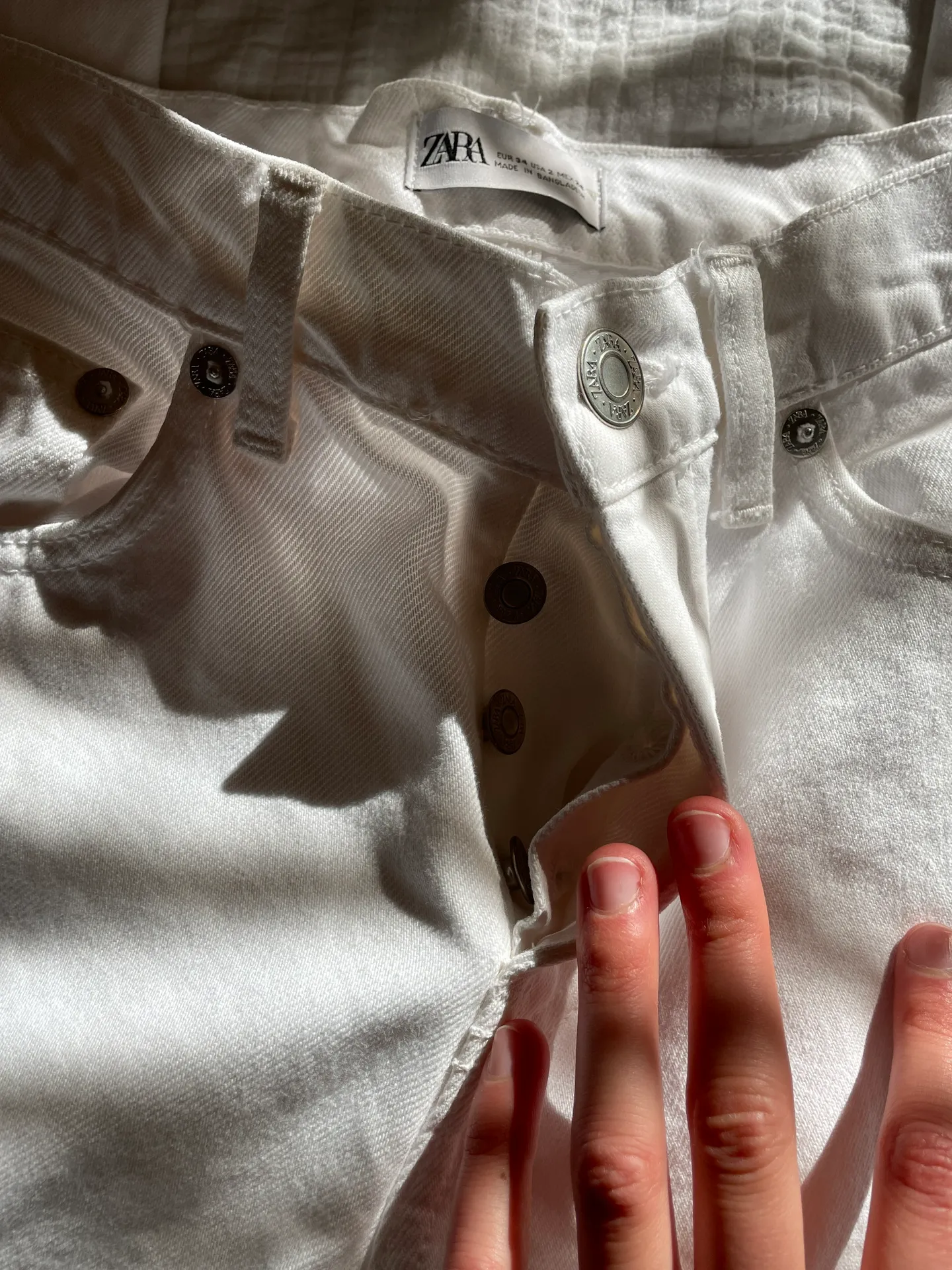 White Slim Flare Slit Hem Jeans - Image 6