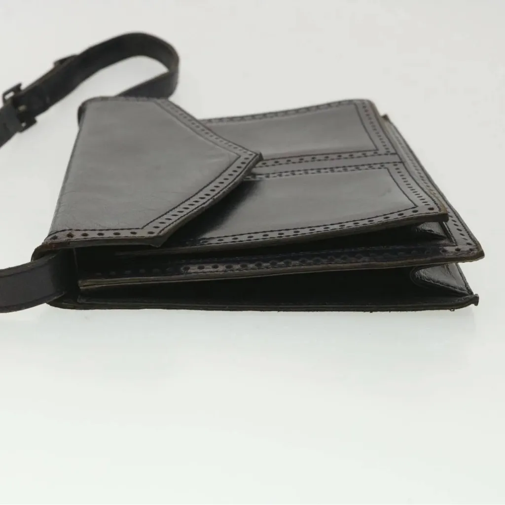 Yves Saint Laurent Dark Navy Leather Shoulder Bag Black - Image 3