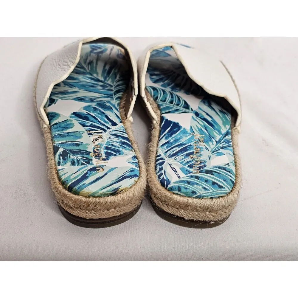 J. McLaughlin Aries White Leather Scalloped Sandals Size 6 - Image 4