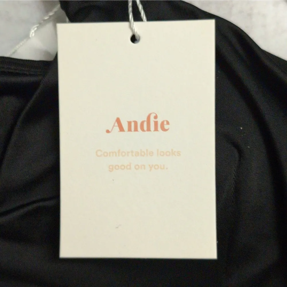 Andie The Rockaway Top Black Eco Nylon Bikini Swimwear Bathing Suit Size S New - Image 9