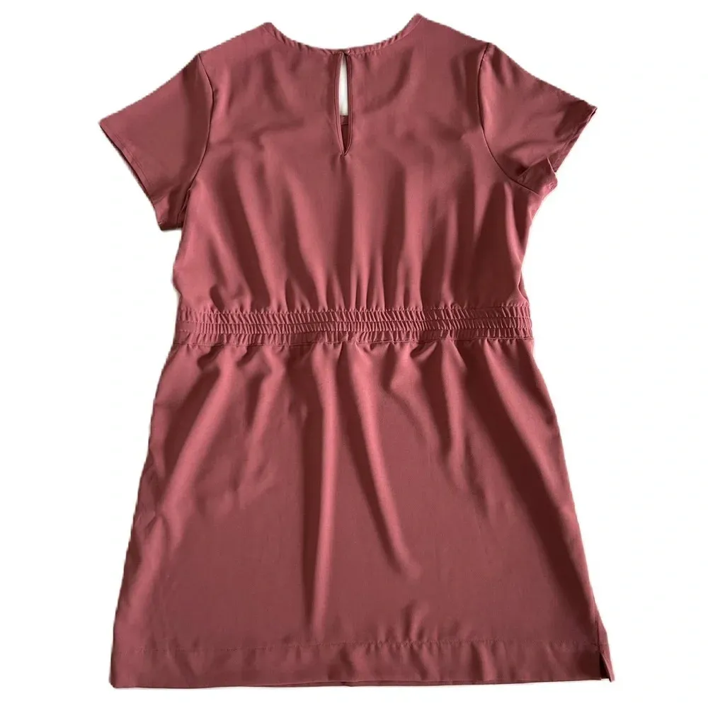 NWT 32 Degrees Women's‎ Deco Rose Pink Twill Pocket Dress XXL **FLAW** - Image 2