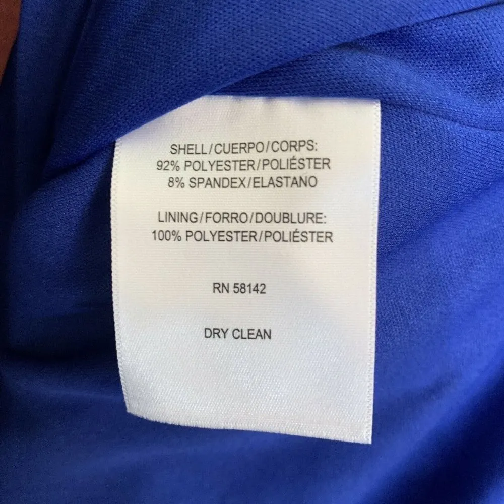 Maggy London Womens Blue Crushed Velvet Soft Drape Sheath Cocktail Dress Sz 16W - Image 6