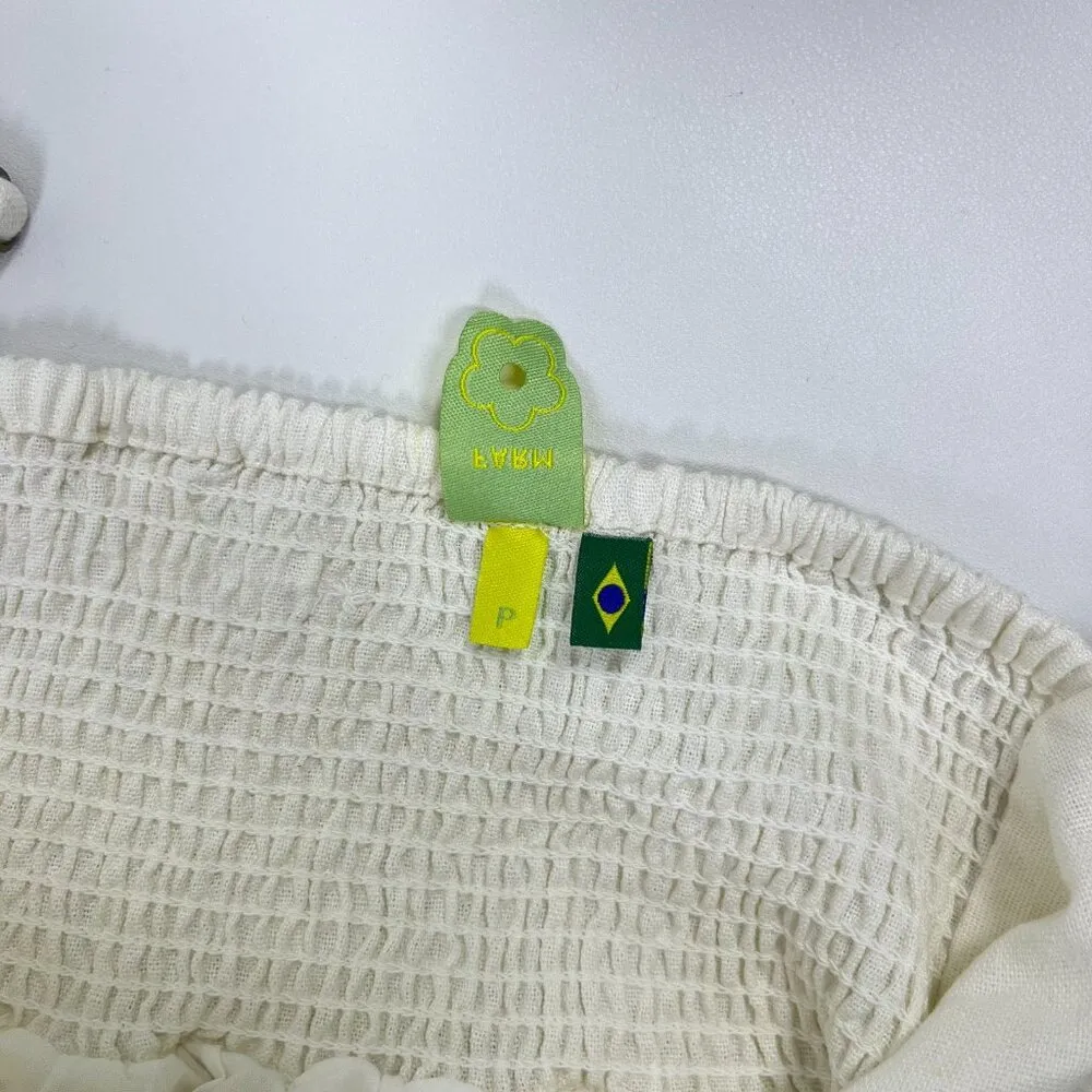 NWOT Farm Rio Linen Blend White Sleeveless Maxi Dress Size S - Image 11